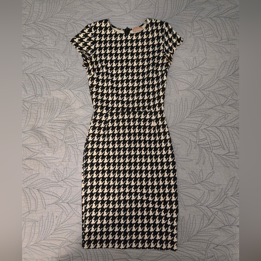 Houndstooth Black and Cream Dress